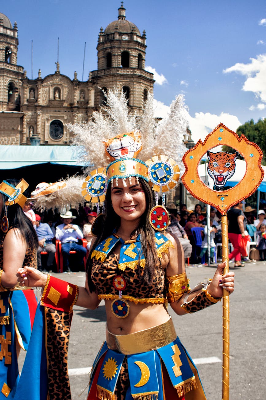 women in traditional clothes at a carnival